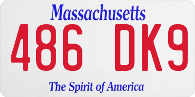 MA license plate 486DK9