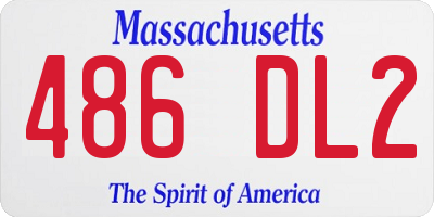 MA license plate 486DL2