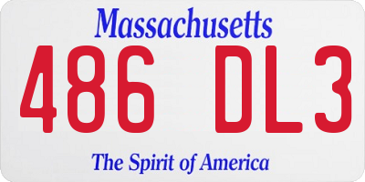 MA license plate 486DL3