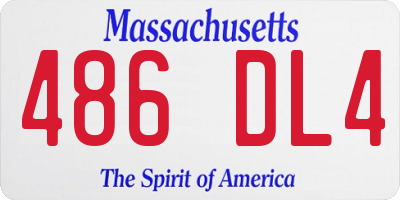 MA license plate 486DL4