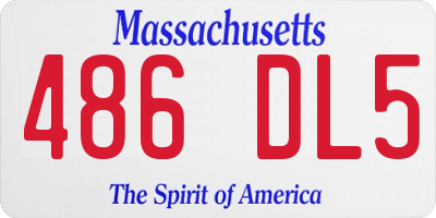 MA license plate 486DL5