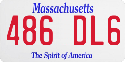 MA license plate 486DL6