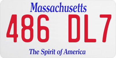 MA license plate 486DL7