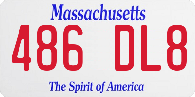 MA license plate 486DL8