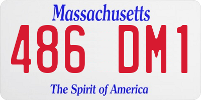 MA license plate 486DM1