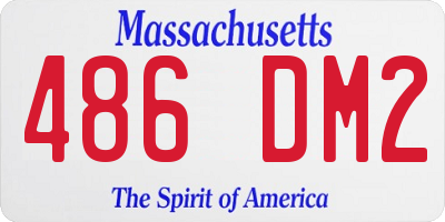 MA license plate 486DM2