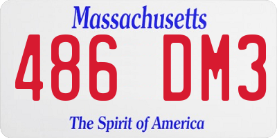 MA license plate 486DM3