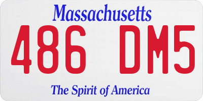 MA license plate 486DM5