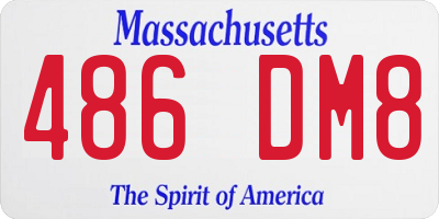 MA license plate 486DM8