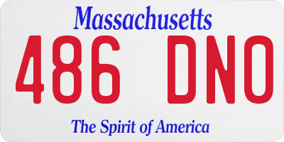 MA license plate 486DN0