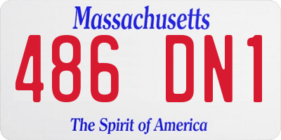 MA license plate 486DN1