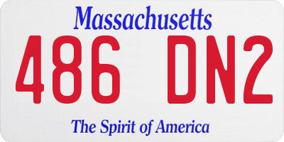 MA license plate 486DN2