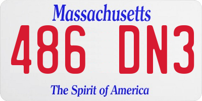 MA license plate 486DN3