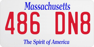 MA license plate 486DN8