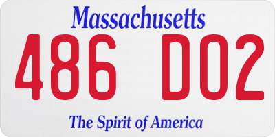 MA license plate 486DO2