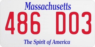MA license plate 486DO3