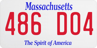 MA license plate 486DO4