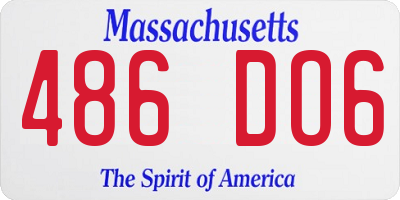 MA license plate 486DO6