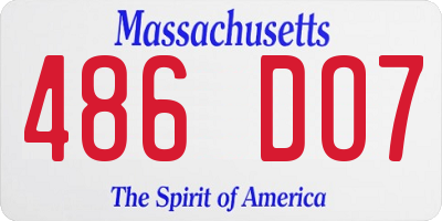 MA license plate 486DO7