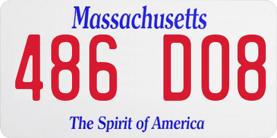 MA license plate 486DO8