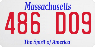 MA license plate 486DO9