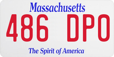 MA license plate 486DP0