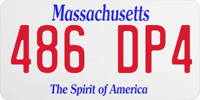MA license plate 486DP4