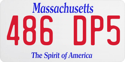 MA license plate 486DP5