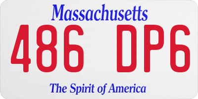 MA license plate 486DP6