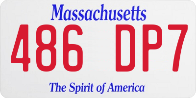 MA license plate 486DP7
