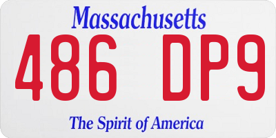 MA license plate 486DP9