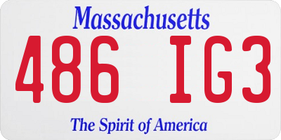 MA license plate 486IG3