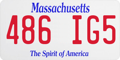 MA license plate 486IG5
