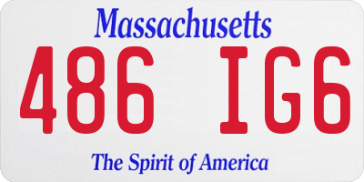 MA license plate 486IG6