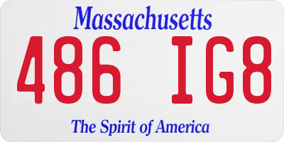 MA license plate 486IG8