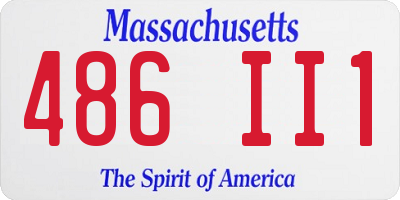 MA license plate 486II1
