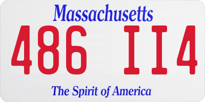MA license plate 486II4