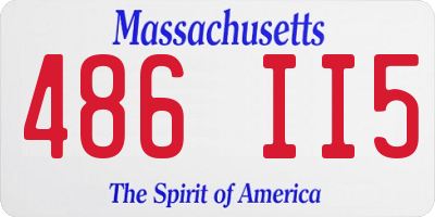 MA license plate 486II5