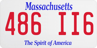 MA license plate 486II6
