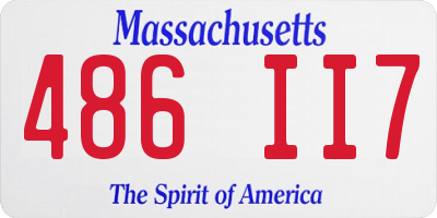 MA license plate 486II7