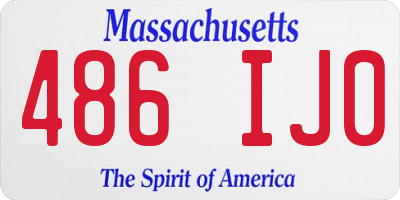 MA license plate 486IJ0