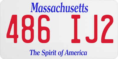 MA license plate 486IJ2