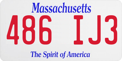 MA license plate 486IJ3