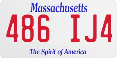 MA license plate 486IJ4