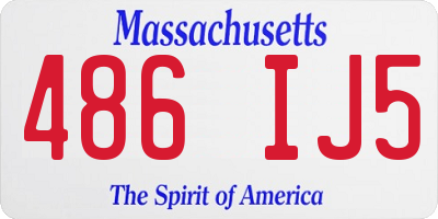 MA license plate 486IJ5