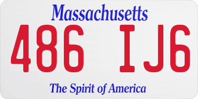 MA license plate 486IJ6