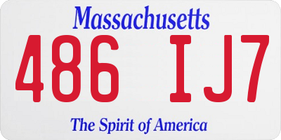 MA license plate 486IJ7