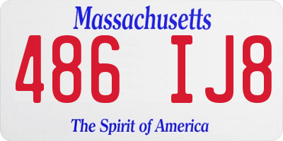 MA license plate 486IJ8