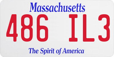 MA license plate 486IL3