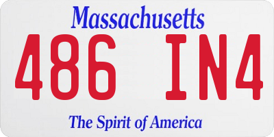 MA license plate 486IN4